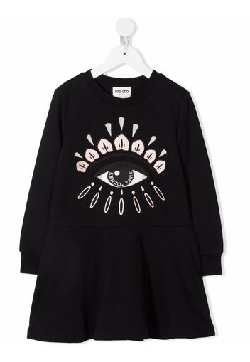 Kenzo Kids Kleid mit Augen-Print - Schwarz