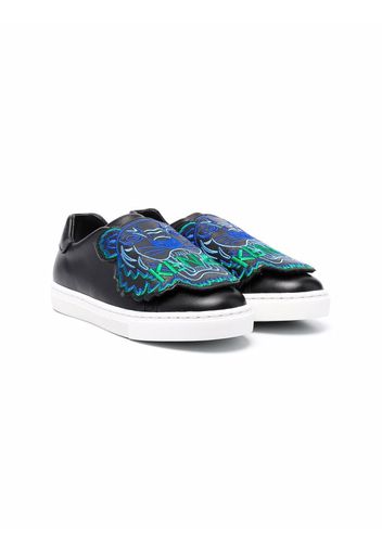 Kenzo Kids Slip-On-Sneakers mit Tiger - Schwarz