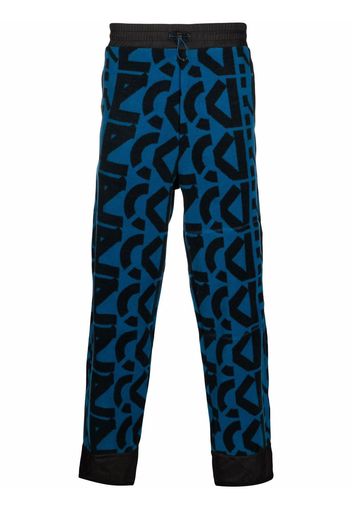 Kenzo monogram-print fleece track pants - Blau