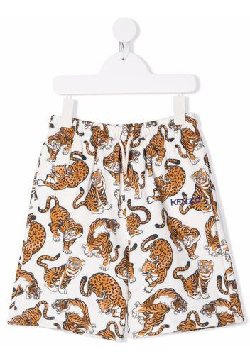 Kenzo Kids tiger-print shorts - Weiß