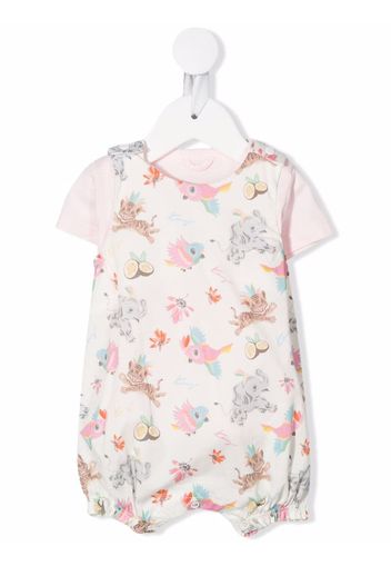 Kenzo Kids Strampler-Set mit Tiere-Print - Rosa