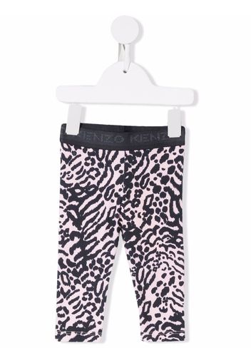 Kenzo Kids Leggings mit Leoparden-Print - Blau