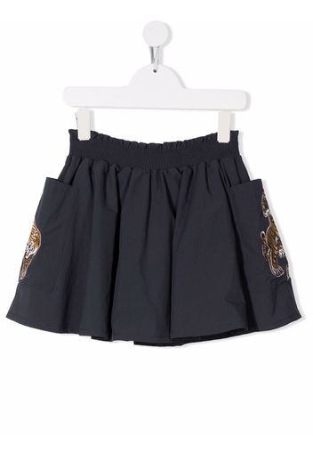 Kenzo Kids tiger-appliqué mini skirt - Grau