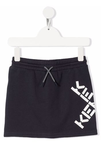 Kenzo Kids logo-print skirt - Blau