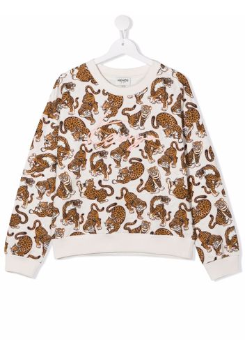 Kenzo Kids tiger-print sweatshirt - Nude