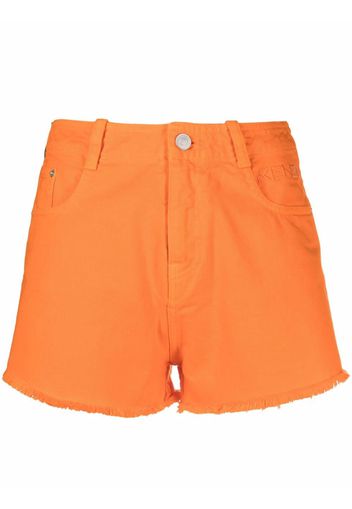 Kenzo raw-edge denim shorts - Orange