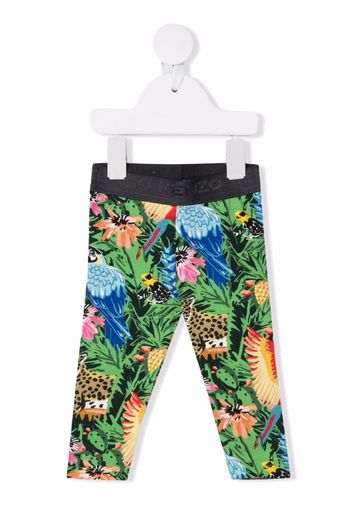 Kenzo Kids jungle-print leggings - Grün