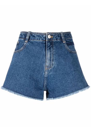 Kenzo embroidered-logo denim shorts - Blau