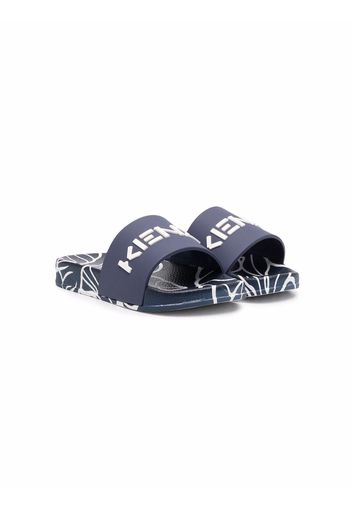 Kenzo Kids logo-print slides - Blau