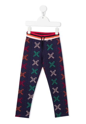 Kenzo Kids Leggings mit Logo-Print - Blau