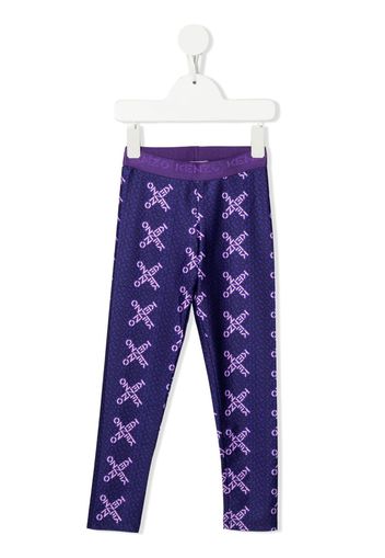 Kenzo Kids logo-print leggings - Violett