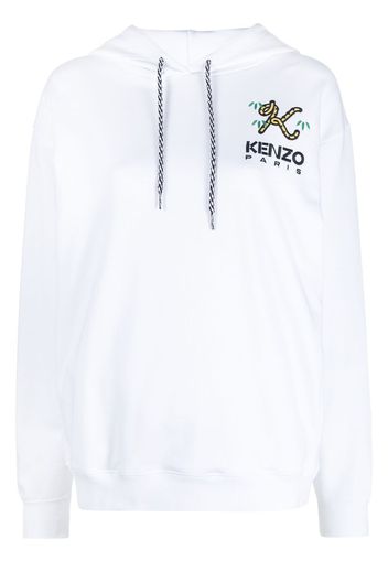 Kenzo Tiger Tail K logo-embroidered hoodie - Weiß