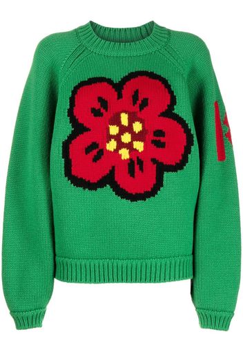 Kenzo Boke Flower motif embroidered sweater - Grün