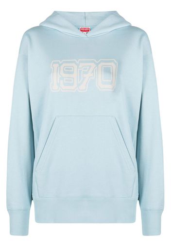 Kenzo graphic-print cotton hoodie - Blau