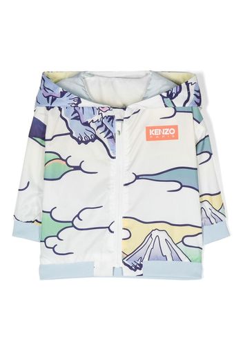 Kenzo Kids reversible graphic-print windbreaker jacket - Weiß