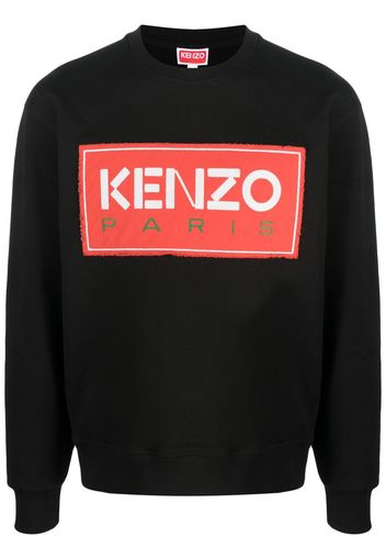 Kenzo logo-print cotton hoodie - Schwarz