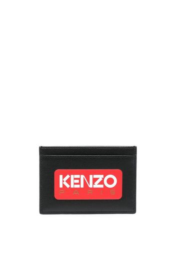 Kenzo logo-print leather cardholder - Schwarz