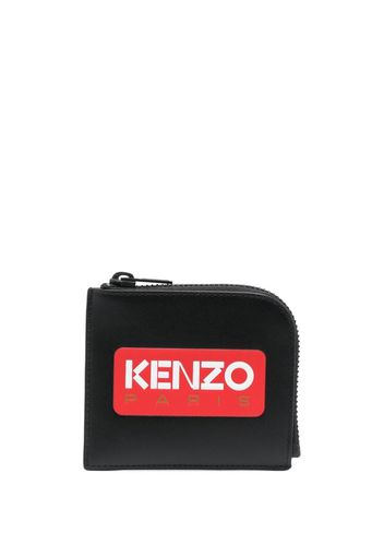 Kenzo logo-print leather coin purse - Schwarz