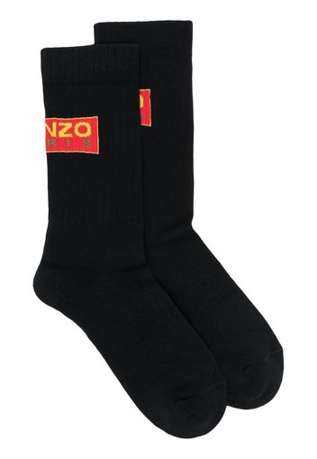 Kenzo logo ribbed socks - Schwarz