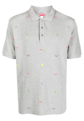 Kenzo Kenzo Pixel slim fit polo shirt - Grau