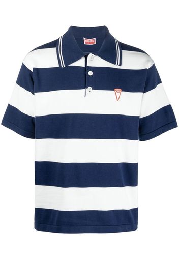 Kenzo logo-print striped polo shirt - Blau