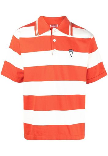 Kenzo logo-print striped polo shirt - Orange