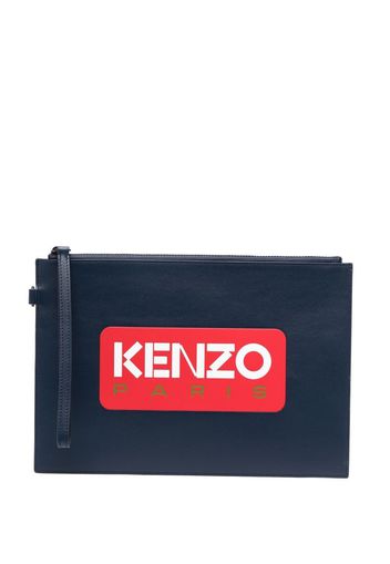 Kenzo logo-print clutch bag - Blau