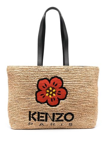 Kenzo Boke Flower straw tote bag - Nude