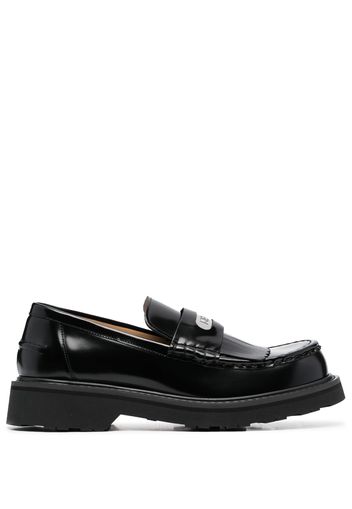 Kenzo logo-plaque chunky leather loafers - Schwarz