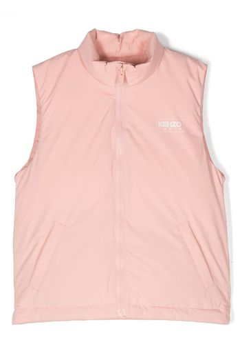 Kenzo Kids Gefütterte Weste mit Logo-Print - Rosa