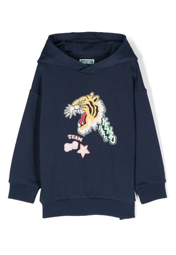 Kenzo Kids Hoodie mit Tiger-Print - Blau