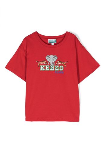 Kenzo Kids graphic-print organic-cotton T-shirt - Rot