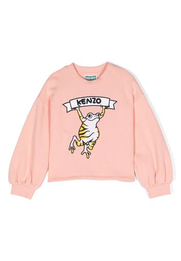 Kenzo Kids Paris-print cotton sweatshirt - Rosa