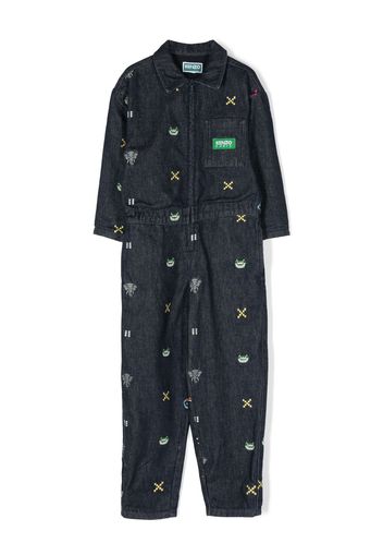 Kenzo Kids Jumpsuit mit Stickerei - Blau