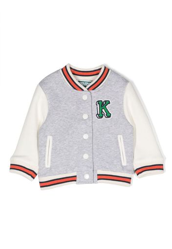 Kenzo Kids Bomberjacke mit Logo-Stickerei - Grau