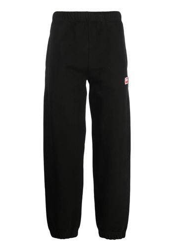 Kenzo logo-embroidered tapered track pants - Schwarz