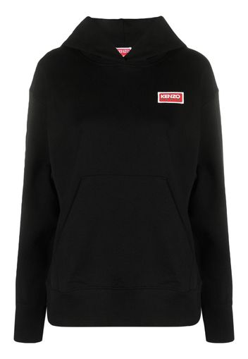 Kenzo logo-print cotton hoodie - Schwarz