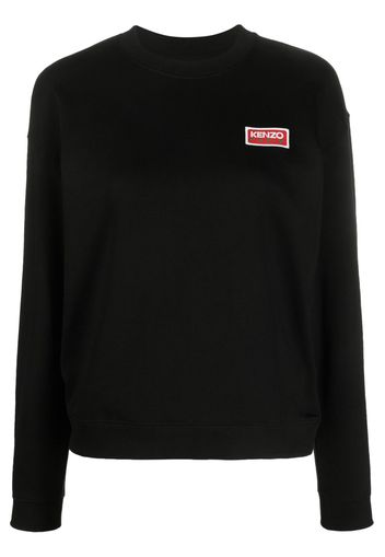 Kenzo logo-embroidered cotton sweatshirt - Schwarz