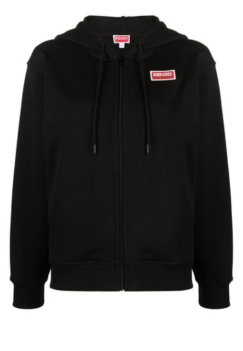 Kenzo logo-print zip-front hoodie - Schwarz