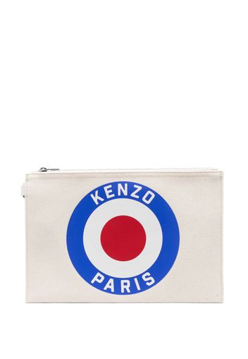 Kenzo Kenzo Target canvas clutch bag - Weiß