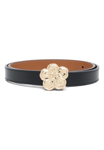 Kenzo floral-buckle leather belt - Schwarz