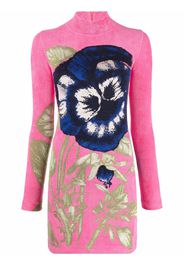 Kenzo Jacquard-Minikleid mit Blumenmuster - Rosa