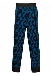 Kenzo monogram-print fleece track pants - Blau