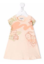 Kenzo Kids Kleid mit Print - Orange