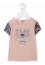 Kenzo Kids T-Shirt mit Tigerkopf - Rosa