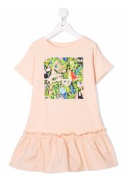 Kenzo Kids T-Shirtkleid mit Regenwald-Print - Rosa