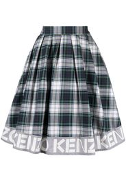 Kenzo logo-print check skirt - Grün