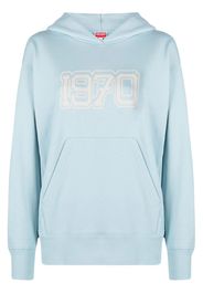 Kenzo graphic-print cotton hoodie - Blau