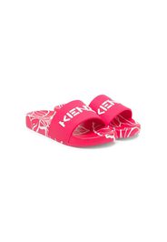 Kenzo Kids logo-print detail pool slides - Rosa