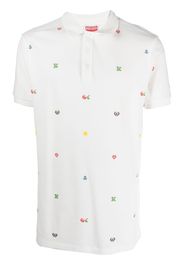 Kenzo pixeled-print cotton polo shirt - Weiß